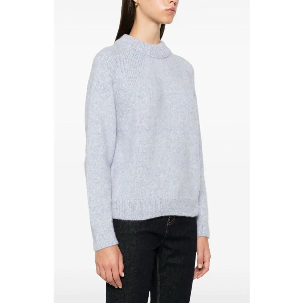CLOSED Blue Alpaca Blend Knit Sweater M Raglan Sleeve Ribbed Pullover Cozy